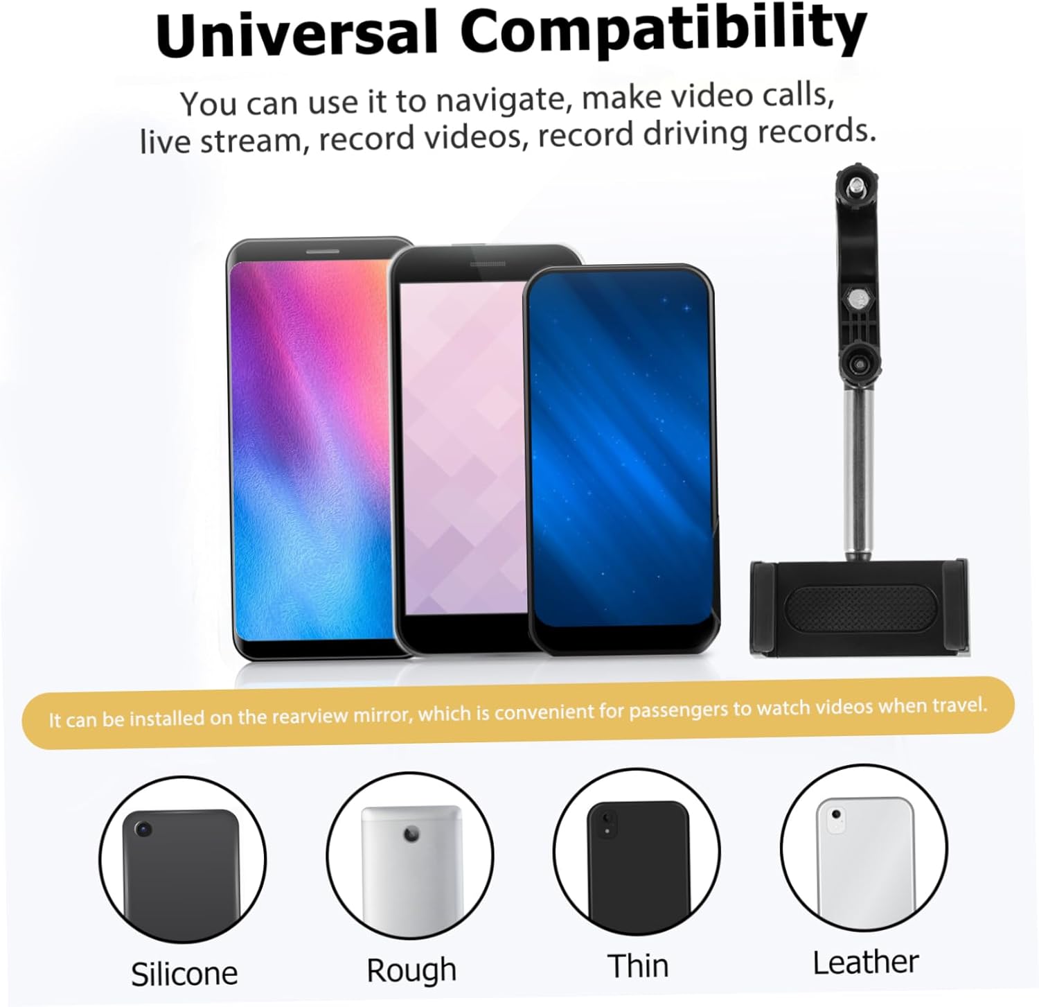 IMIKEYA 6 Pcs Car Phone Holder Rear View Mirror Mount Car Holder for Mobile Phones Cell Phone Mount for Car Phone Holder Car Rear View Mirror Phone