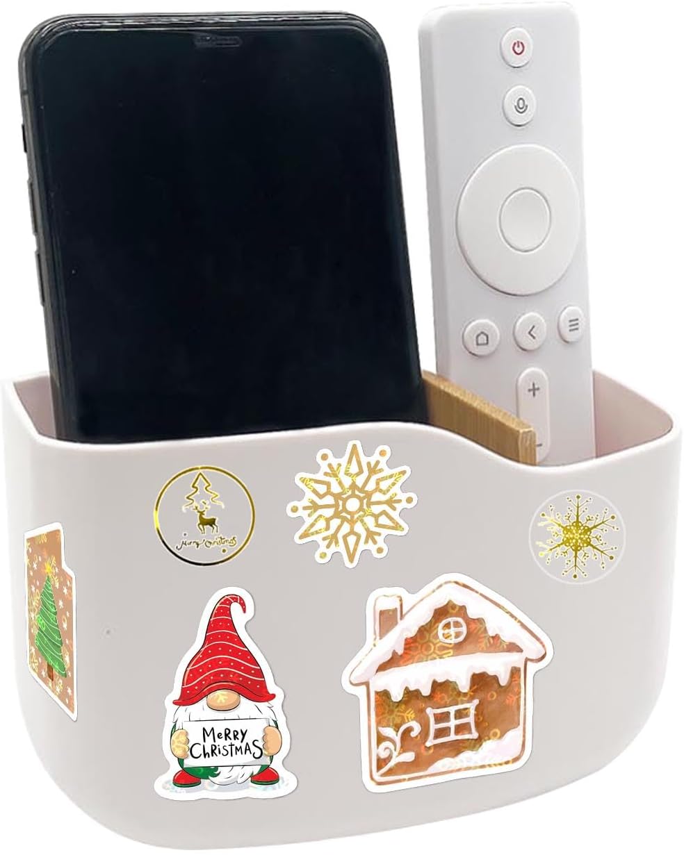 SUNFICON 500 calcomanías de Navidad brillantes para control remoto, 500 unidades, etiquetas adhesivas de Navidad doradas transparentes, rollo de