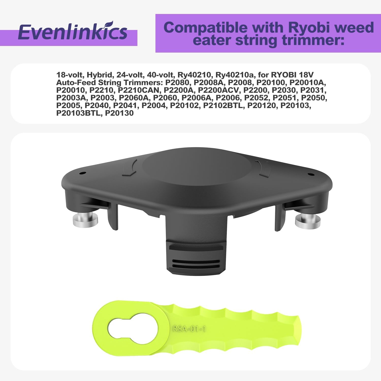 Cabezal de cuchilla para malezas, compatible con desbrozadoras Ryobi de 18 voltios, 24 voltios y 40 voltios, puede reemplazar el cabezal de
