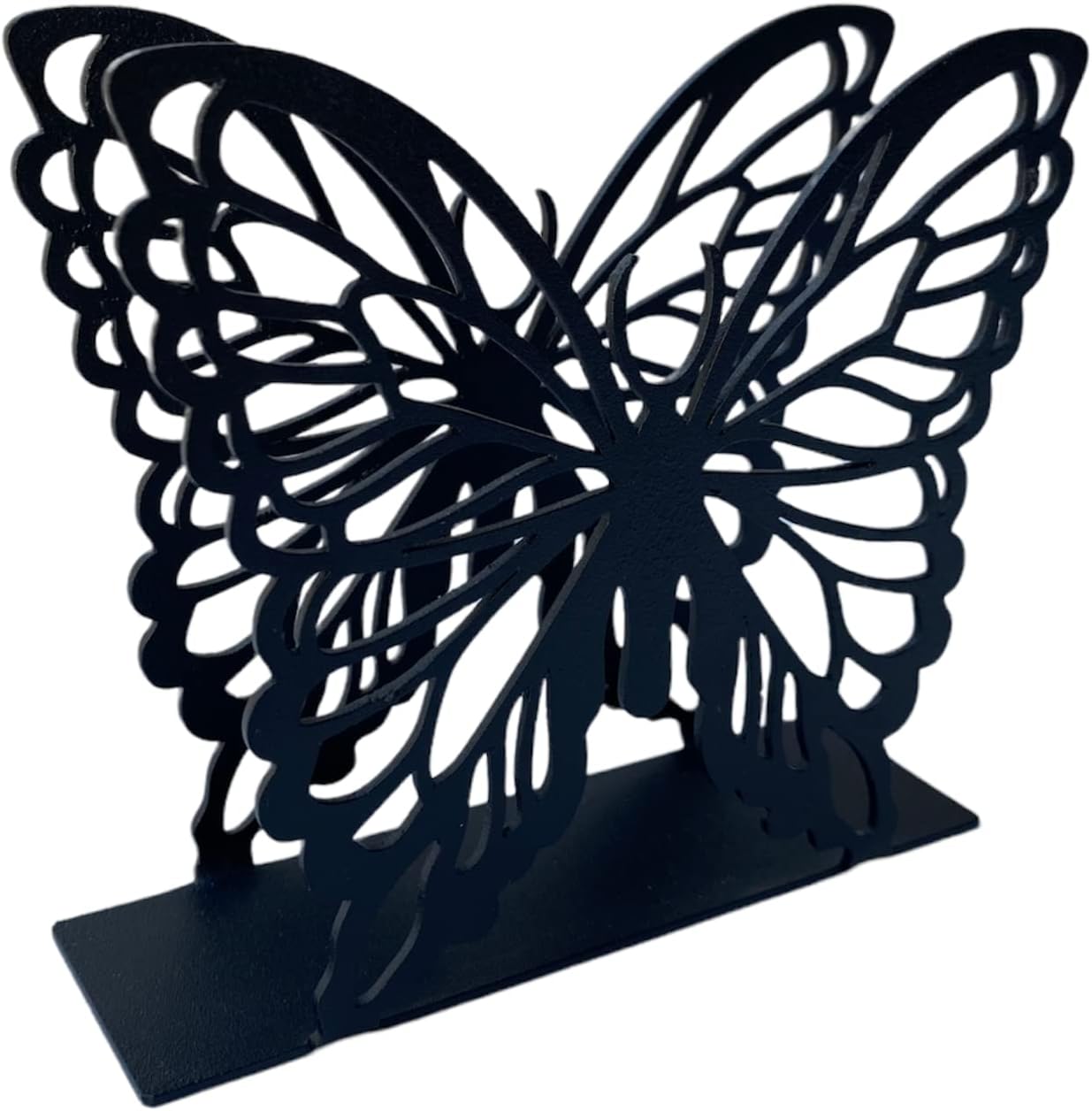 Servilletero negro para mesa, servilletero con diseño de mariposa, dispensador de pañuelos para encimeras de cocina, mesa de comedor y picnic,