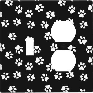 Placa decorativa de plástico decorativo con estampado de patas de animales de perro, 2 bandas, placas de pared para decoración de dormitorio, baño, Placa decorativa de plástico decorativo con estampado de patas de animales de perro, 2 bandas, placas de pared para decoración de dormitorio, baño,