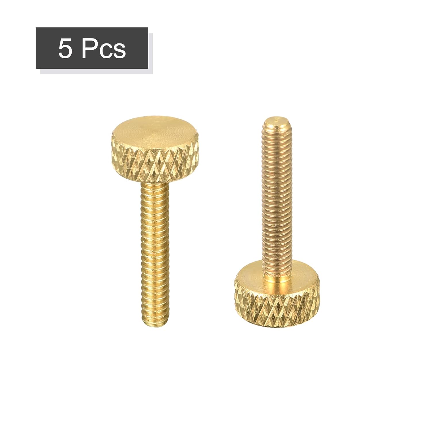 uxcell 5 tornillos moleteados de latón, M3x16mm Flat Grip Bolt Perillas sujetadores para electrónicos, mecánicos