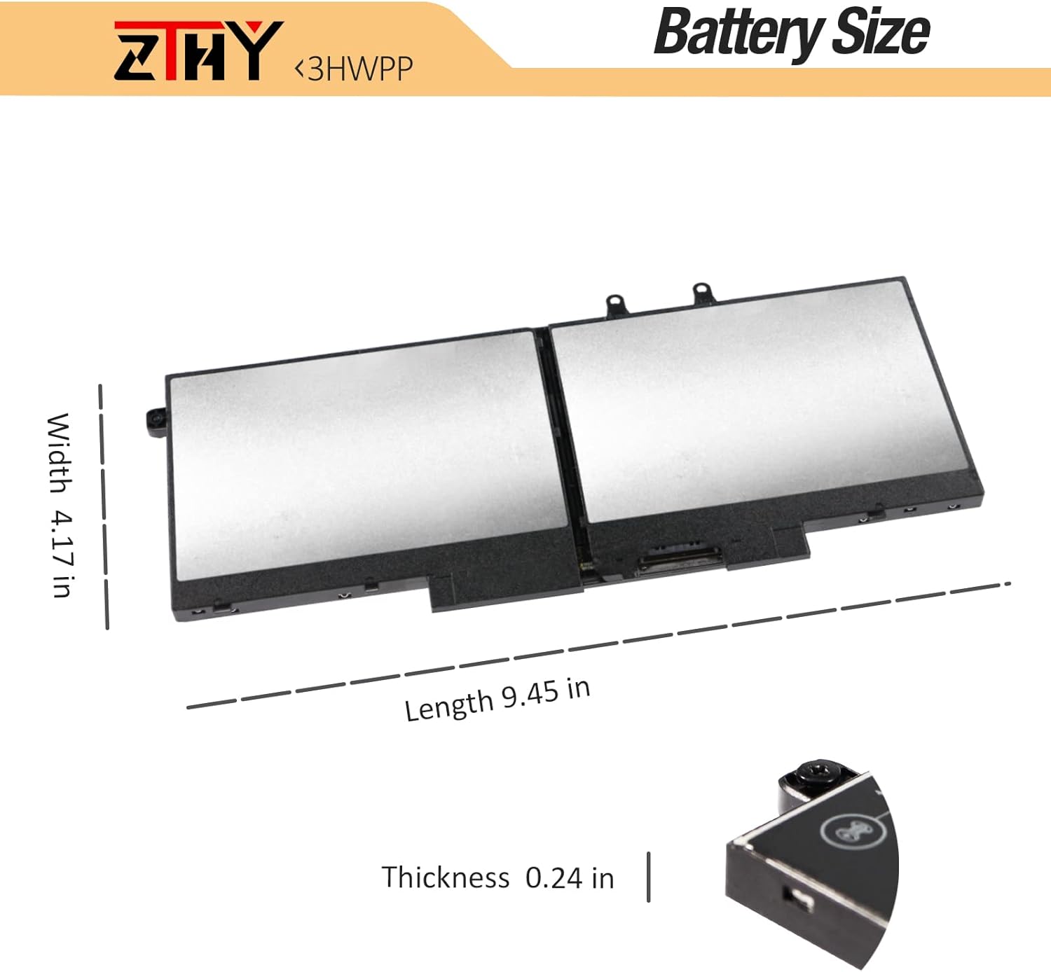ZTHY 3HWPP – Batería de repuesto para laptop Dell Latitude 5401 5410 5411 5501 5510 5511 Precisión 3541 3551 Inspiron 7706 2 en 1 Inspiron 17
