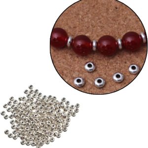 200 piezas redondas de plata de acero inoxidable espaciador cuentas DIY joyería hallazgos 200 piezas redondas de plata de acero inoxidable espaciador cuentas DIY joyería hallazgos