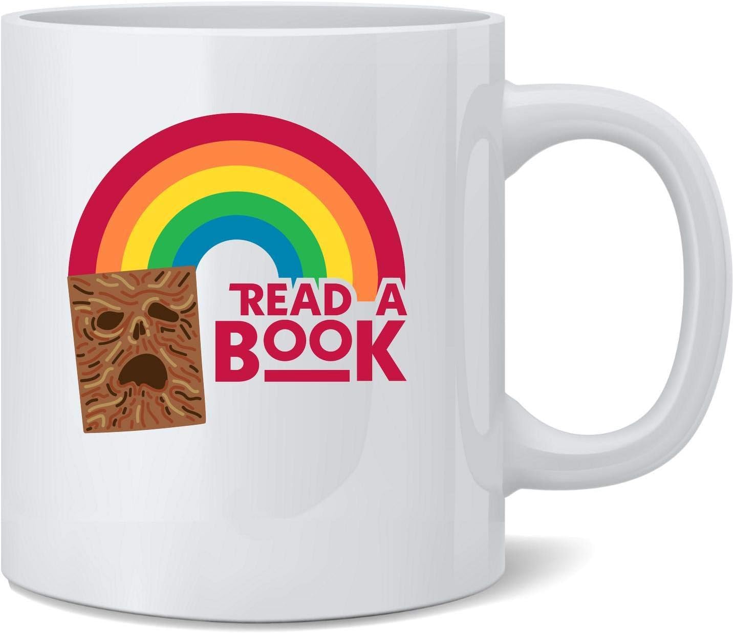 Poster Foundry Read A Book Necronomicon Rainbow Funny Horror Taza de café de cerámica Taza de té divertido regalo novedoso 12 oz