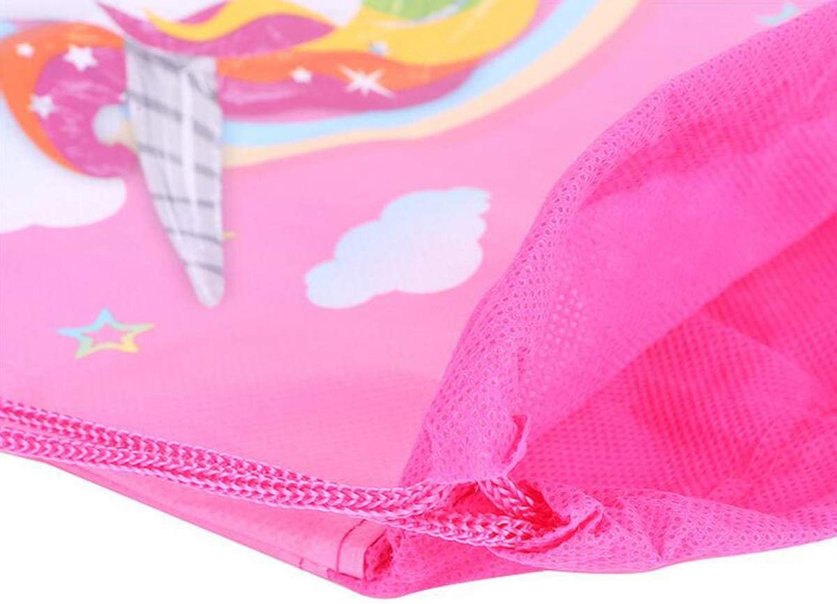 Bolsa de recuerdo de fiesta de unicornio, paquete de 8 mochilas con cordón de unicornio como bolsas de regalo de fiesta, bolsas de dulces para
