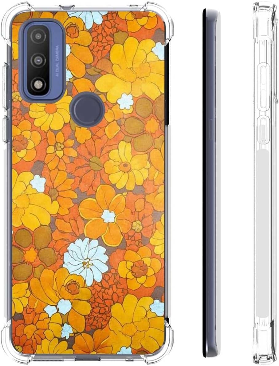 Compatible con Motorola Moto G Pure Floral Funda, 70’s Flower Daisy Floral Retro Groovy Hippie Indie Aesthetic para Moto Case Girls Women Soft TPU