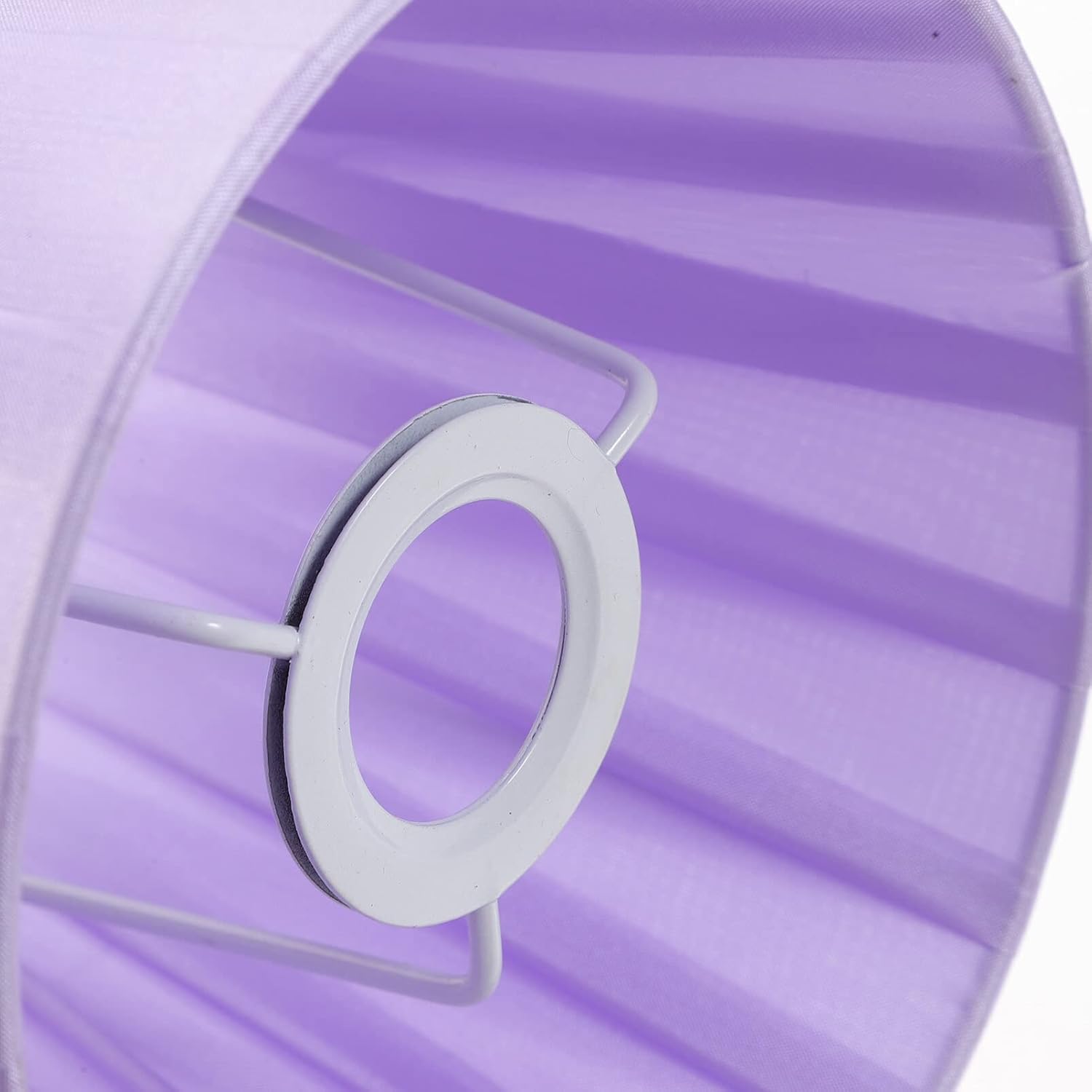 KALLORY Pantalla plisada, cubierta de luz pequeña, pantalla de tela de barril moderna para lámpara de pie de mesa (morado)