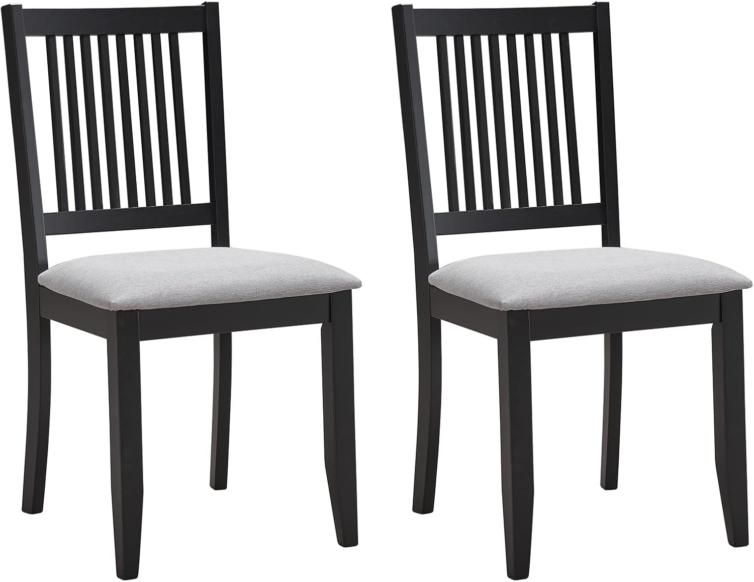 Duhome – Juego de 2 sillas de comedor de madera de goma con respaldo, sillas de comedor de tela, sillas sin brazos para sala de estar, restaurante,