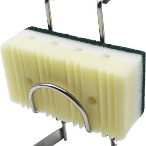 Soporte de esponja de fregadero de acero inoxidable, organizador de cocina y baño pequeño, accesorio para grifo Soporte de esponja de fregadero de acero inoxidable, organizador de cocina y baño pequeño, accesorio para grifo