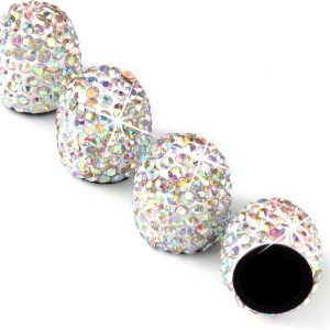 Bling Car Tire Valve Stem Caps, 4Pcs Universal Shinny Tire Air Valves Stem Caps, Sparkling Tire Valves Caps Dustproof for Most Cars, Motorcycles, Bling Car Tire Valve Stem Caps, 4Pcs Universal Shinny Tire Air Valves Stem Caps, Sparkling Tire Valves Caps Dustproof for Most Cars, Motorcycles,