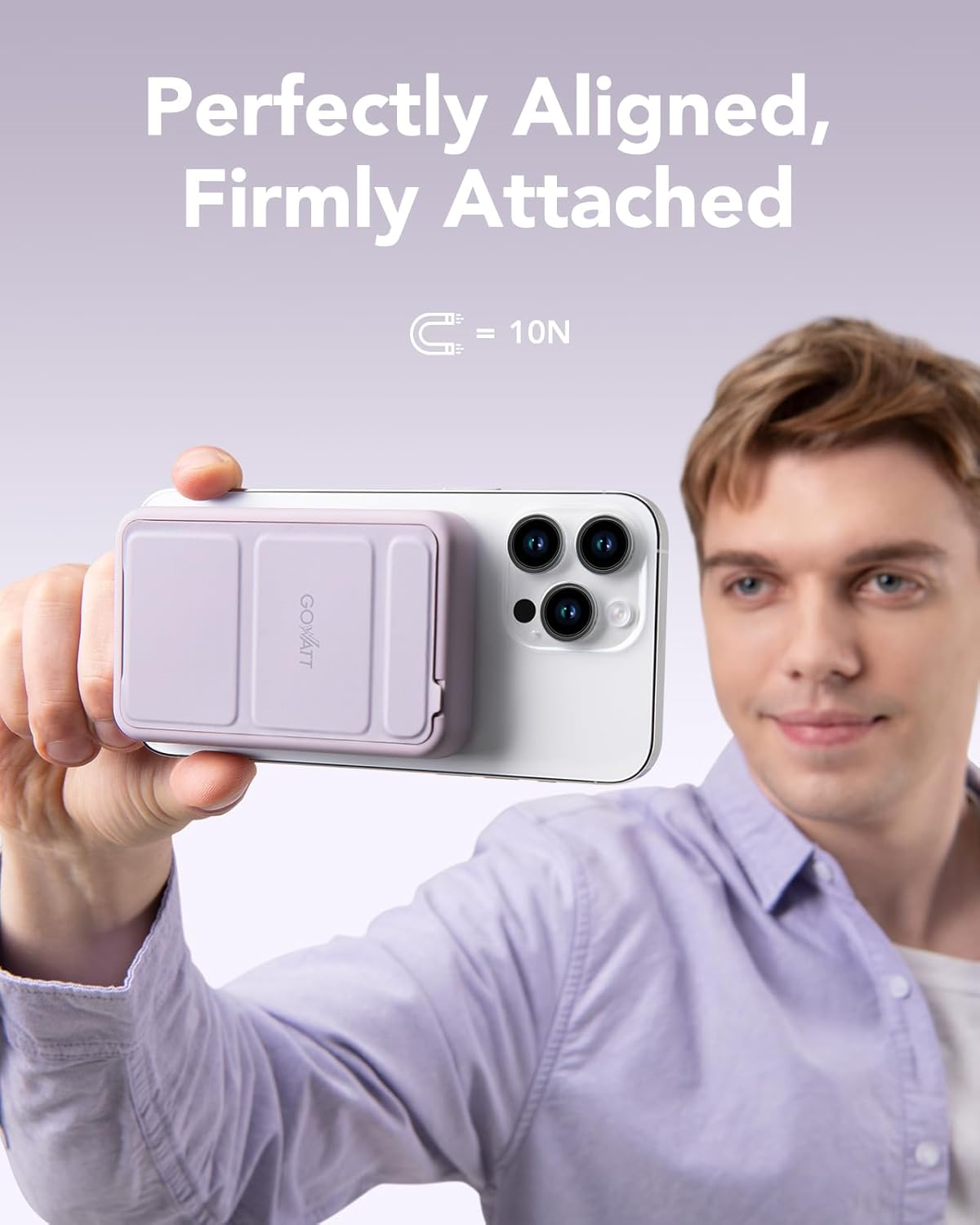 Snap Power Bank, batería MagSafe de 10000 mAh 20 W compatible con un soporte plegable, carga rápida y banco de energía magnético portátil,