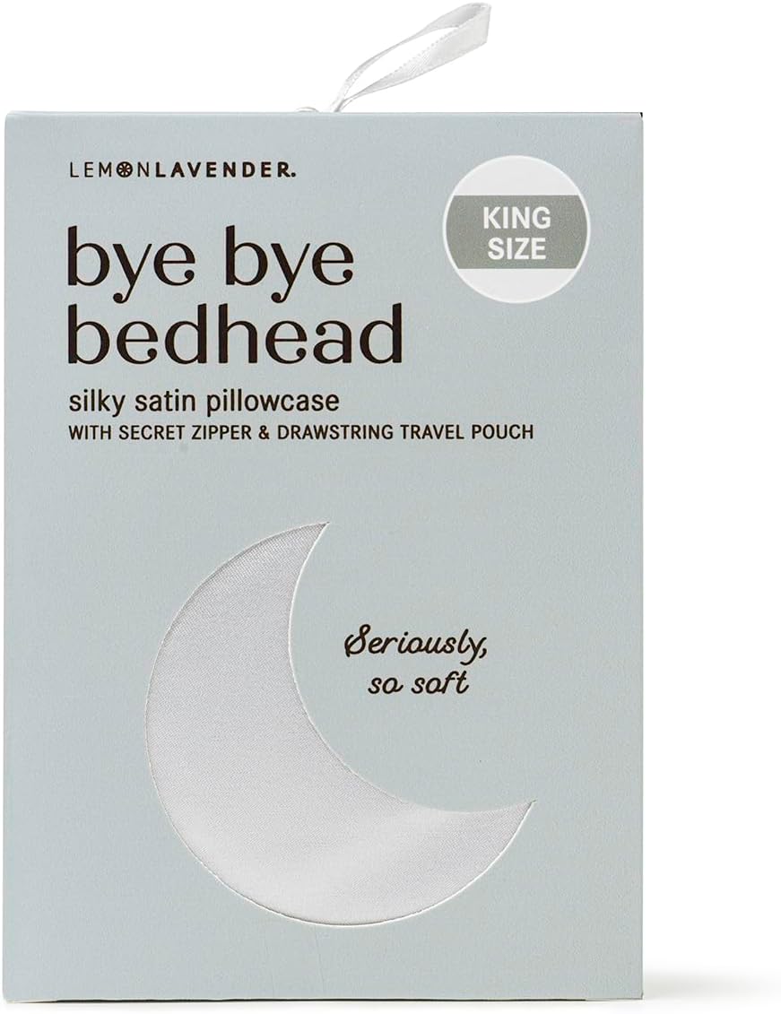 Lemon Lavender Funda de almohada de satén sedoso de lujo para piel y cabello de 22 x 40 pulgadas eleva tu rutina de sueño y cuidado del cabello –