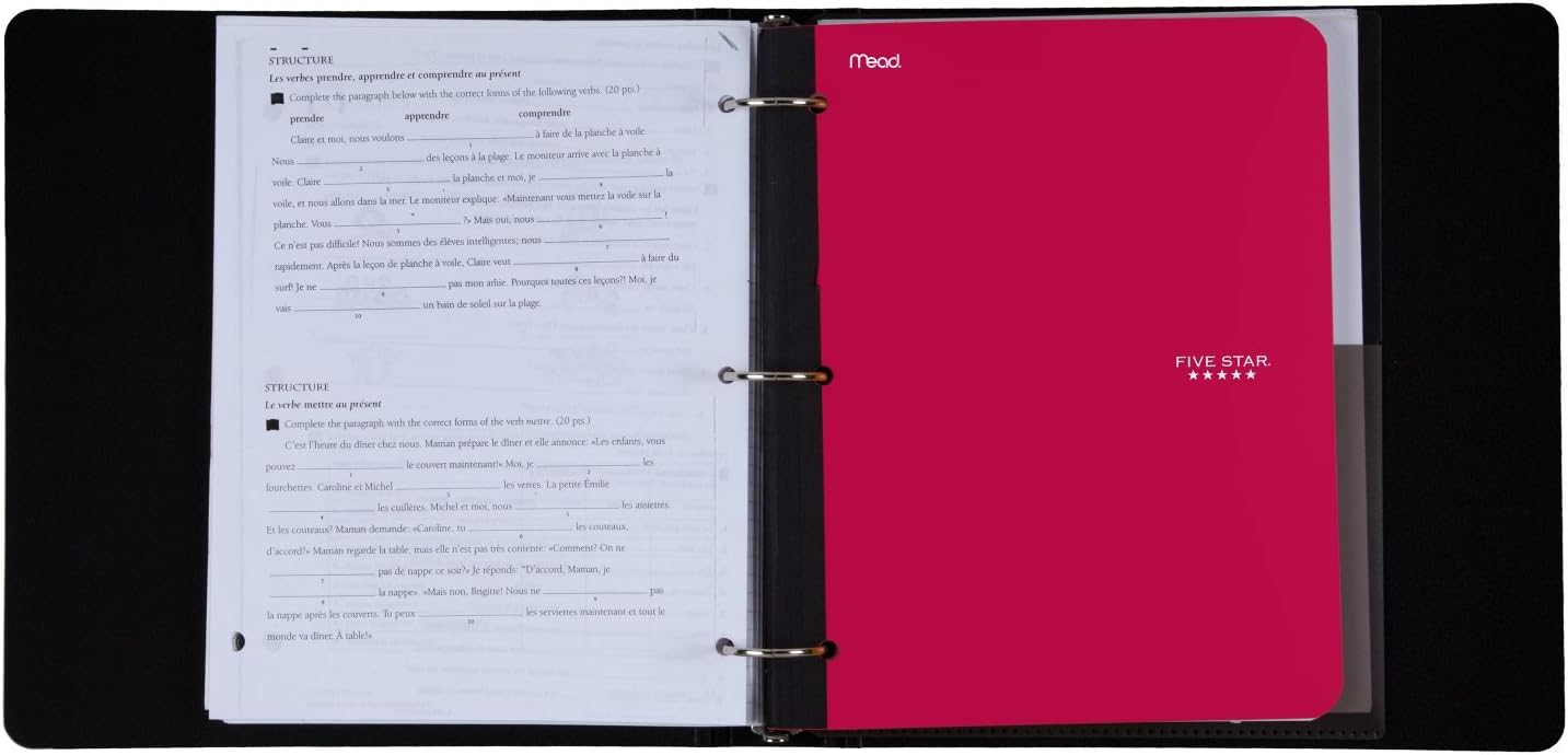 Cuaderno con bolsillo, 1tema, College papel rayado, 80hojas, 11 pulgadas 812 pulgadas, el color variará (09294), Variados Paquete de 6