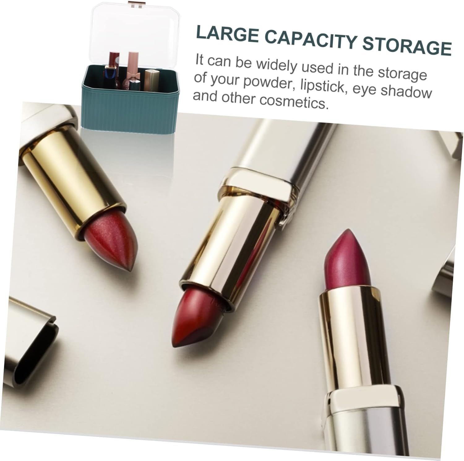 FRCOLOR Caja de almacenamiento de cosméticos de 2 piezas, soportes para estantes, soporte para brochas, organizador de maquillaje, soporte de