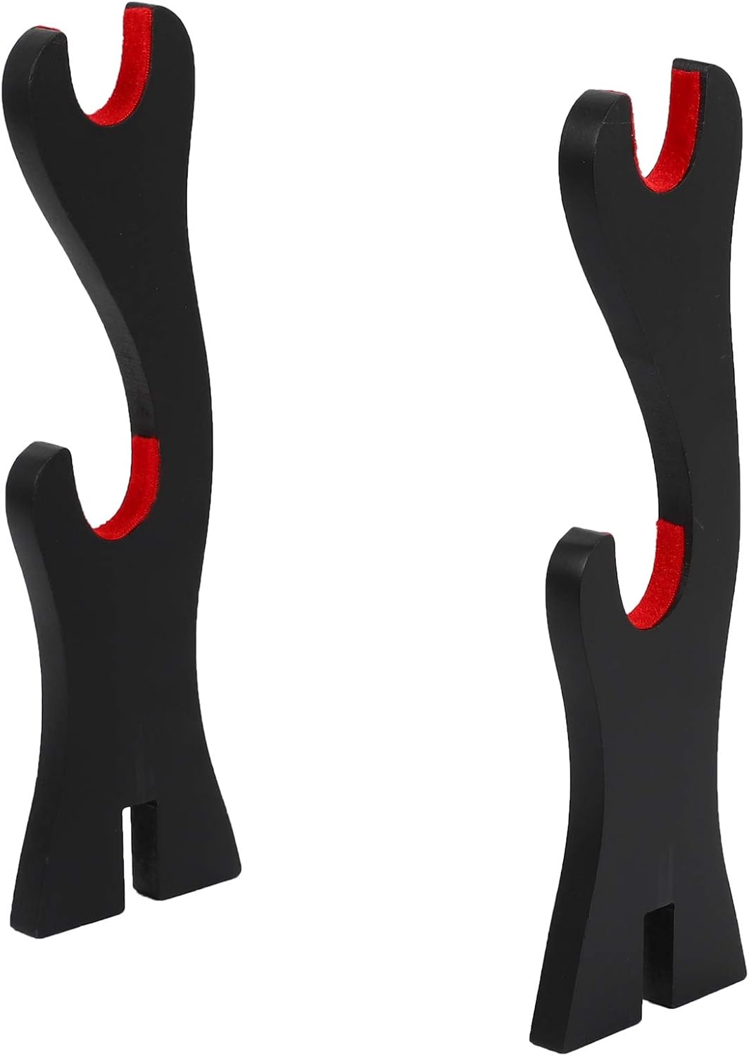 2 Tier Katana Sword Holder Black Bracket Hanger Red Cotton Display Stand