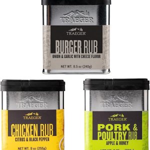 Traeger Grills SPC215 Burger Rub con sabor a cebolla, ajo y queso y SPC170 – Rub de pollo con cítricos y pimienta negra y SPC171 Cerdo y aves de Traeger Grills SPC215 Burger Rub con sabor a cebolla, ajo y queso y SPC170 – Rub de pollo con cítricos y pimienta negra y SPC171 Cerdo y aves de
