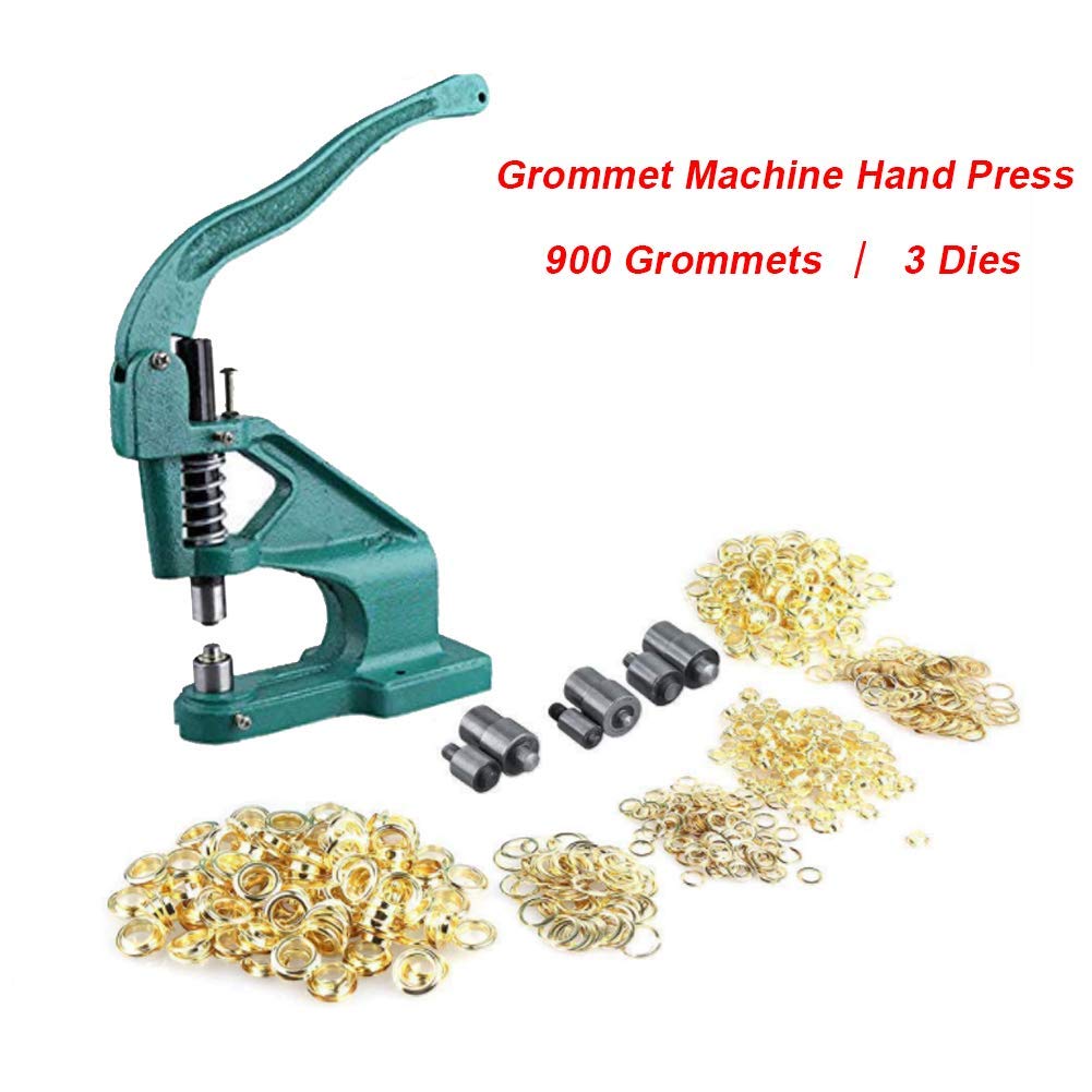 Máquina de ojales de prensa manual, kit de herramientas industriales resistentes para ojales de montaje en mesa, remaches, herramienta perforadora