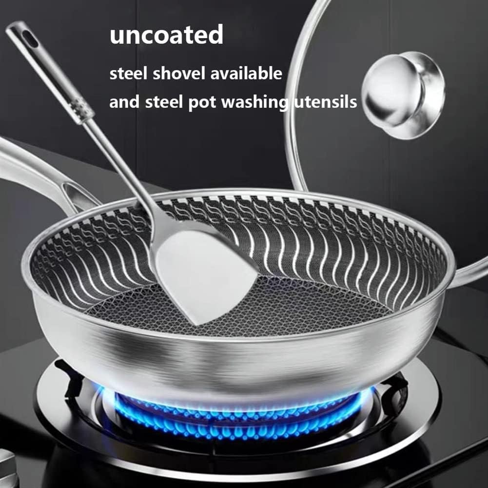 Olla de cocina de acero inoxidable 316, sartenes de grado profesional para cocinar, sartén antiadherente física grabada con láser, sartén
