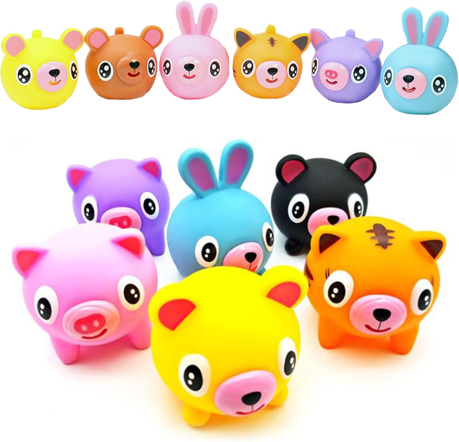 Juguete para apretar para niños, juguetes de descompresión para niños, juguete de liberación de estrés con diseño de conejo, oso tigre, oso, cerdo,