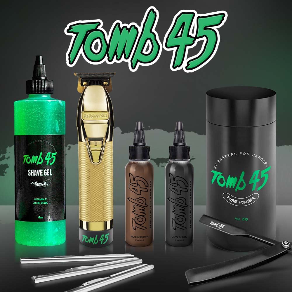 Tomb 45 Soporte para maquinilla de afeitar de triple cartucho, mango de seguridad desechable para peluqueros, agarre 100% de metal y 3 opciones de