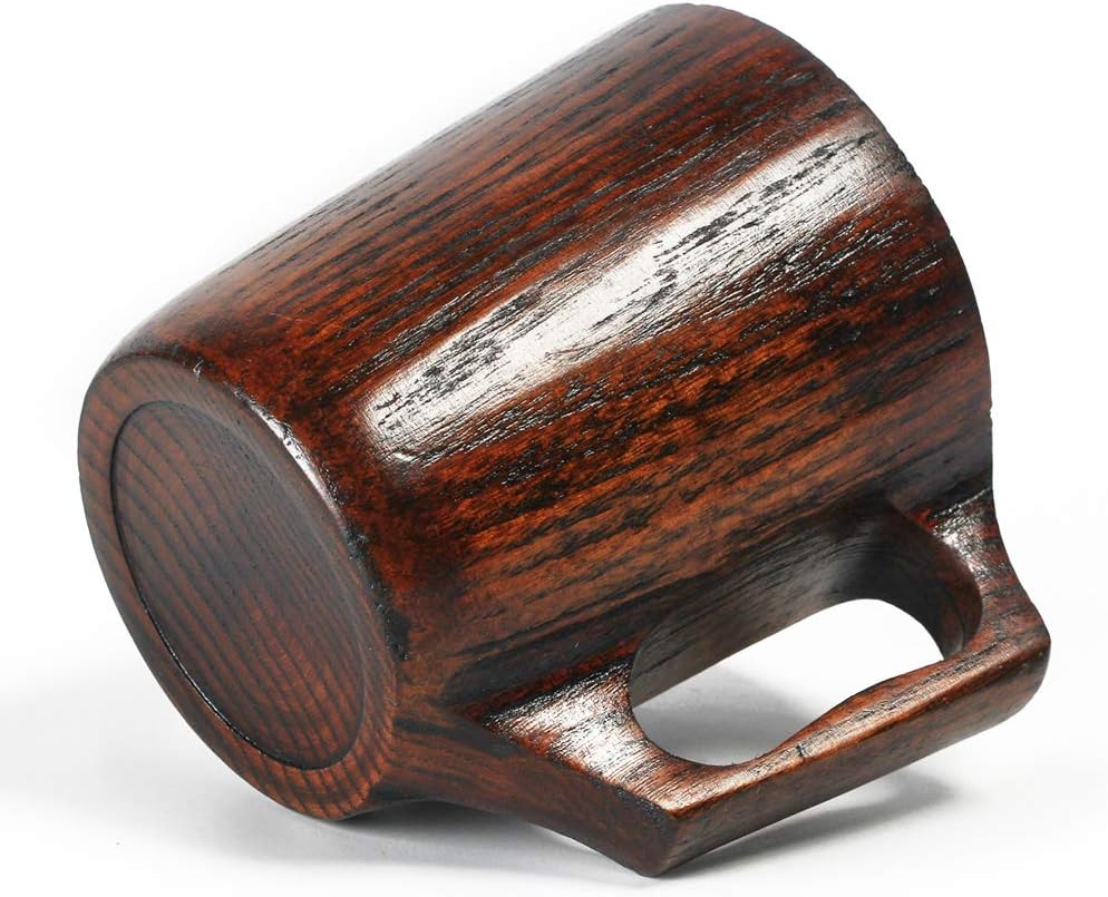 Taza de café de madera de 14 oz para hombres, taza de regalo, jarra, taza de campamento única, taza de madera pequeña, taza de madera para hombre,