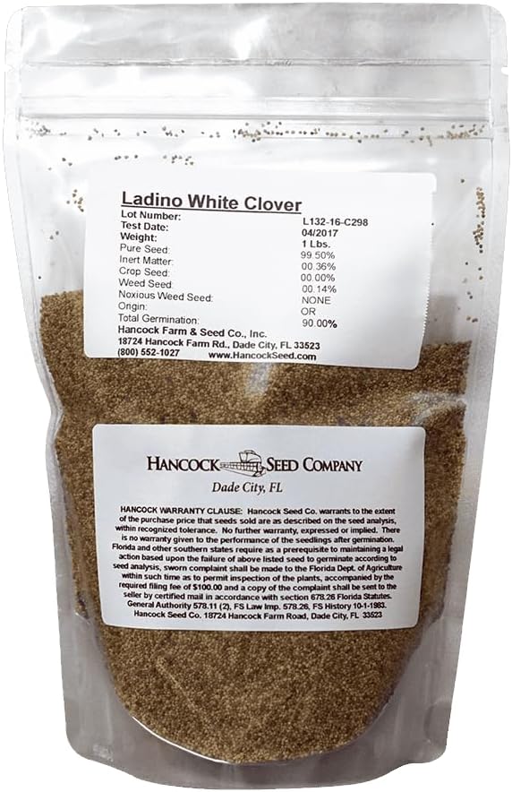 Hancock Seed Co. Ladino – Semillas de trébol crudas, 10 libras