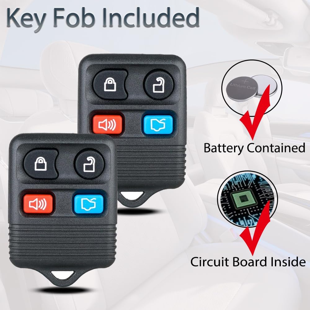 Llavero de entrada sin llave compatible con Ford Mustang Focus Explorer Sport Expedition Taurus Escape Edge Thunderbird Lincoln Town Car Mercury