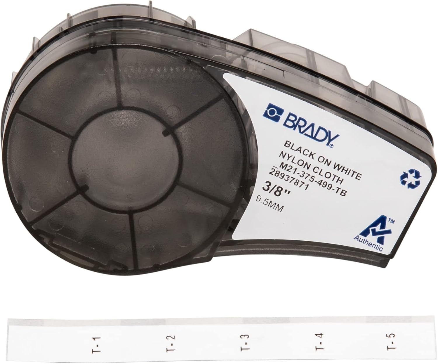 Brady Auténtica etiqueta de nailon multiusos (M21-375-499-TB) para identificación general, marcado de cables y etiquetado de laboratorio, negro