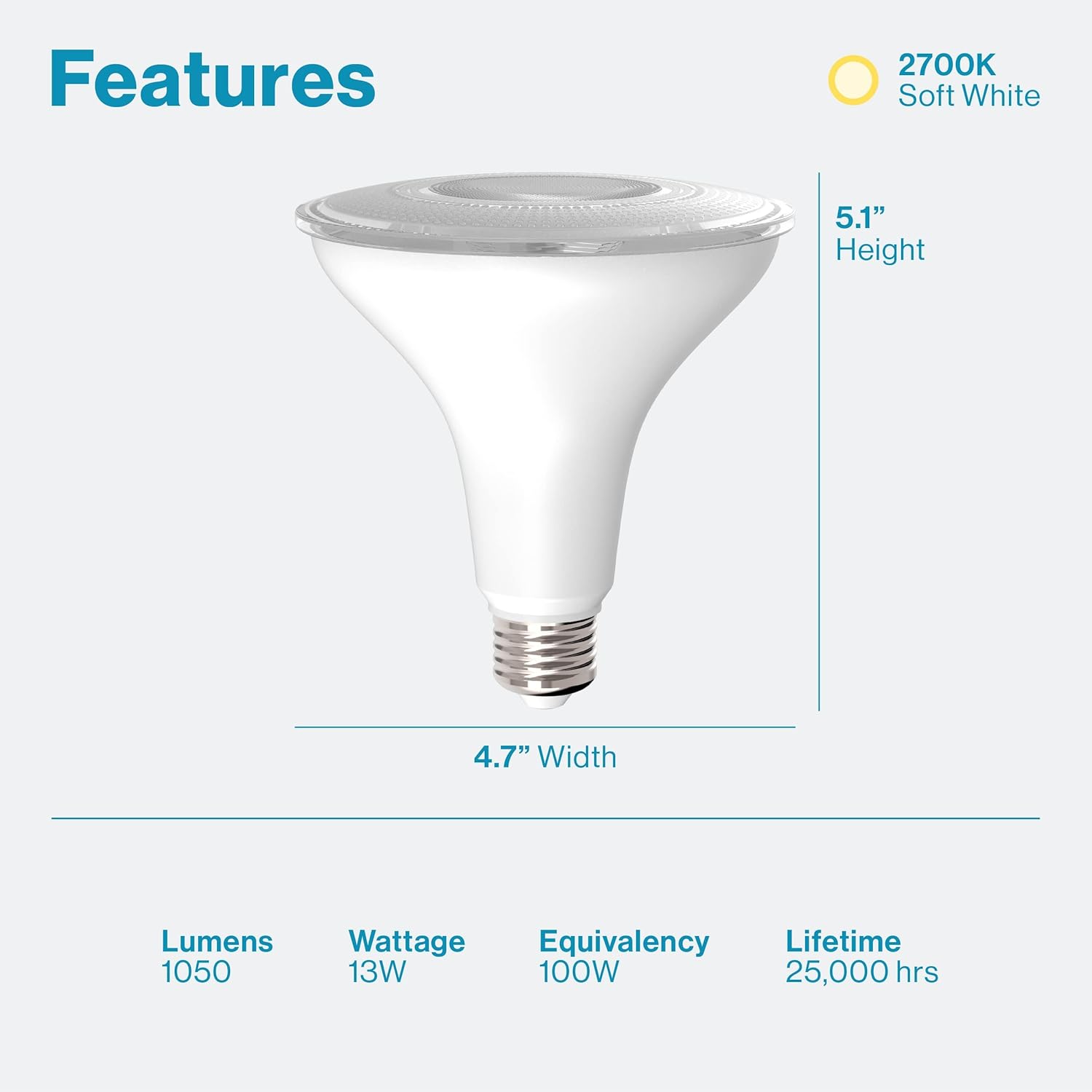 Sunco Lighting Paquete de 16 focos LED para exteriores, impermeables, PAR38, regulable, equivalente a 100 W, 13 W, exterior, clasificación húmeda,