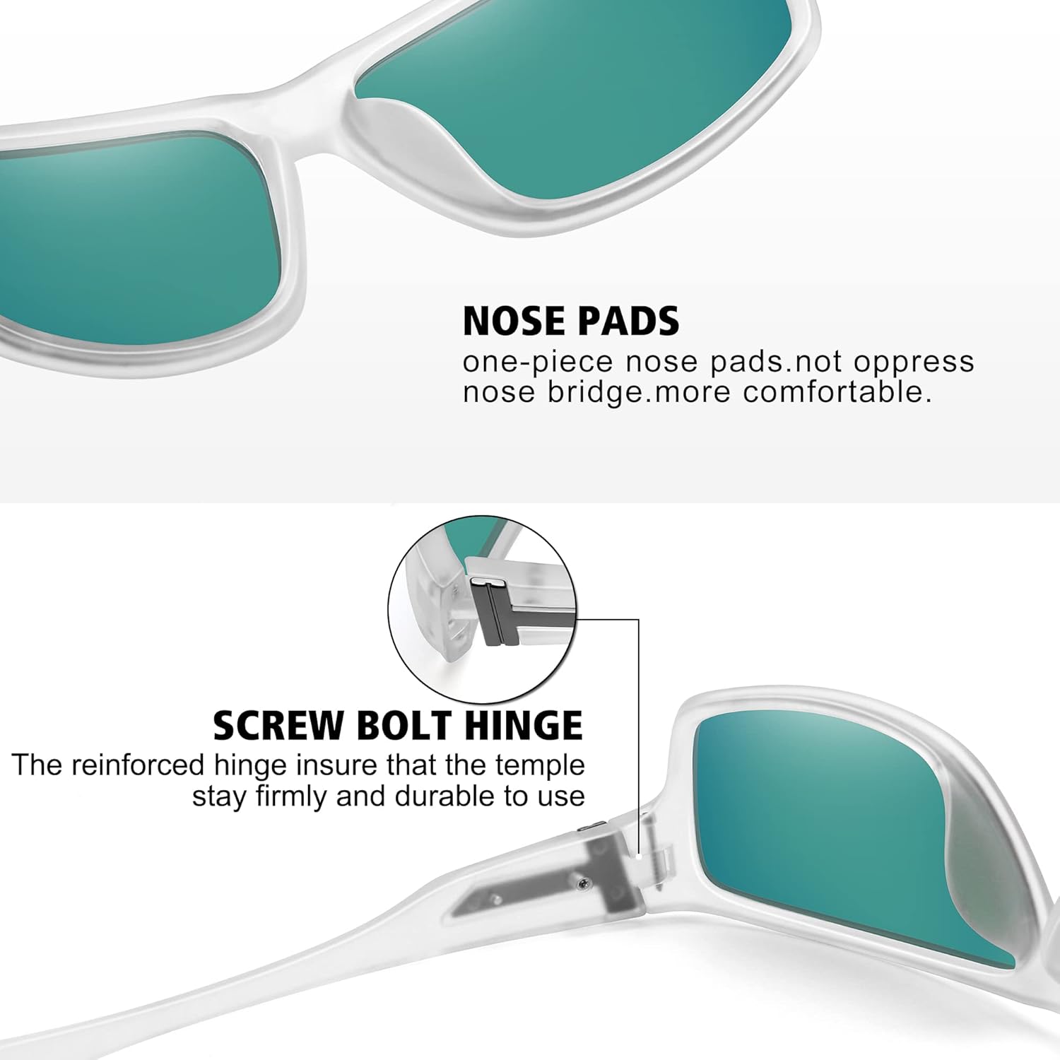 STORYCOAST Gafas de sol deportivas polarizadas para hombres y mujeres, marco irrompible, ciclismo, pesca, conducción