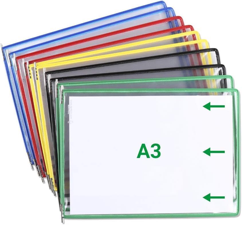Tarifold Sistema de referencia de escritorio, 10 bolsillos, capacidad de tamaño A3, paisaje, varios colores (D291A3LAN)
