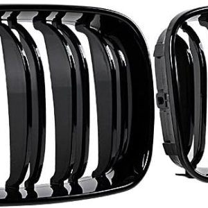 Astra Depot Parrilla de riñón de parachoques delantero negro brillante compatible con BMW Serie 1 E81 E82 E87 E88 2007-2011 Astra Depot Parrilla de riñón de parachoques delantero negro brillante compatible con BMW Serie 1 E81 E82 E87 E88 2007-2011