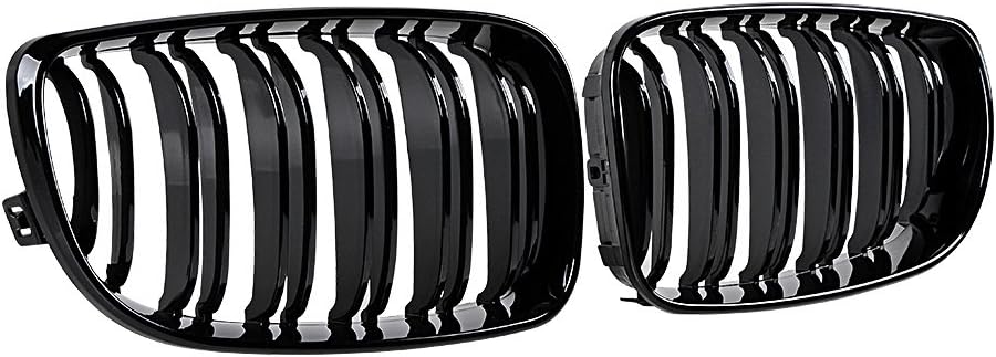 Astra Depot Parrilla de riñón de parachoques delantero negro brillante compatible con BMW Serie 1 E81 E82 E87 E88 2007-2011