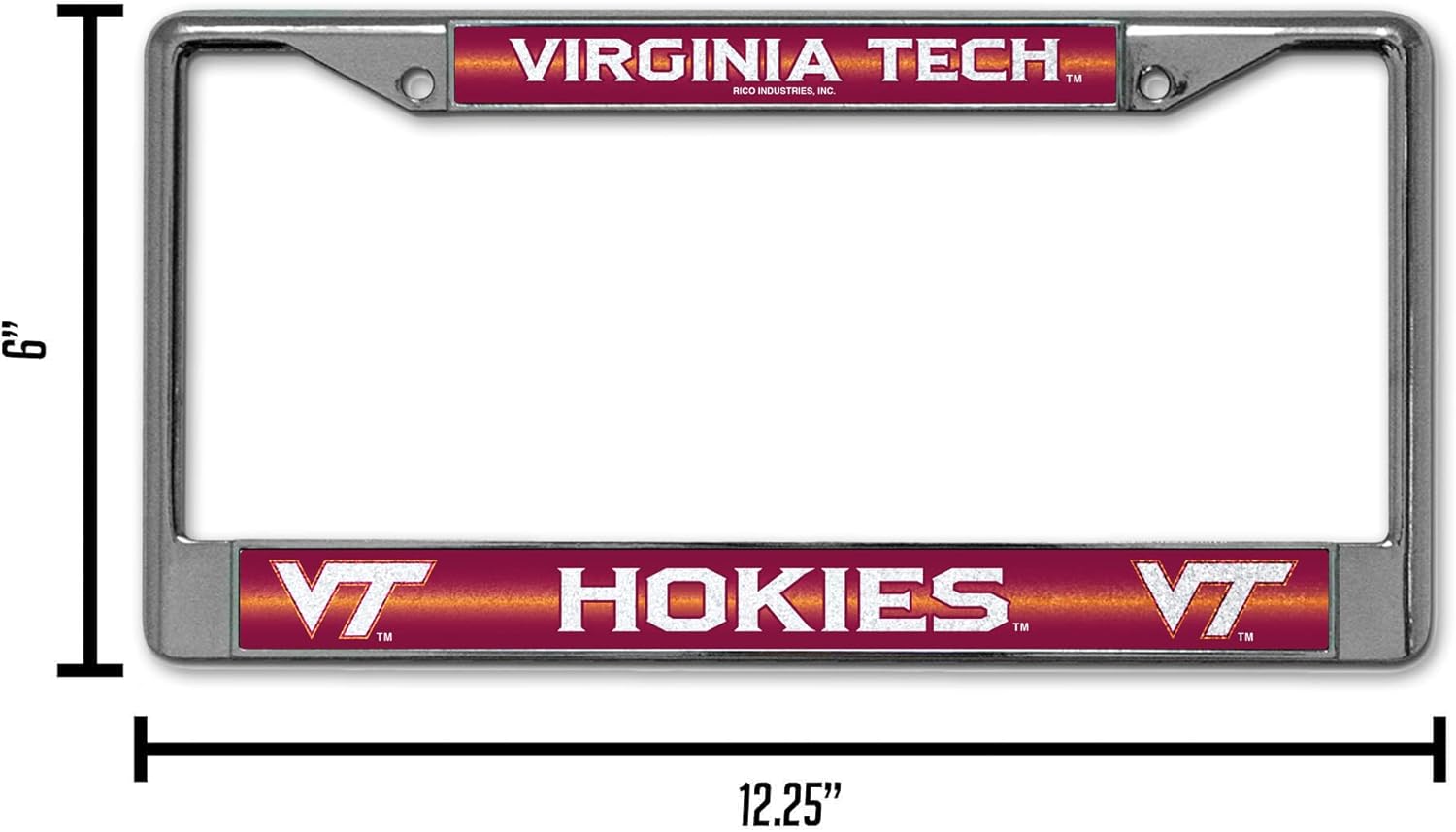 Rico Industries NCAA Unisex-Adult Bling Chrome License Plate Frame with Glitter Accent