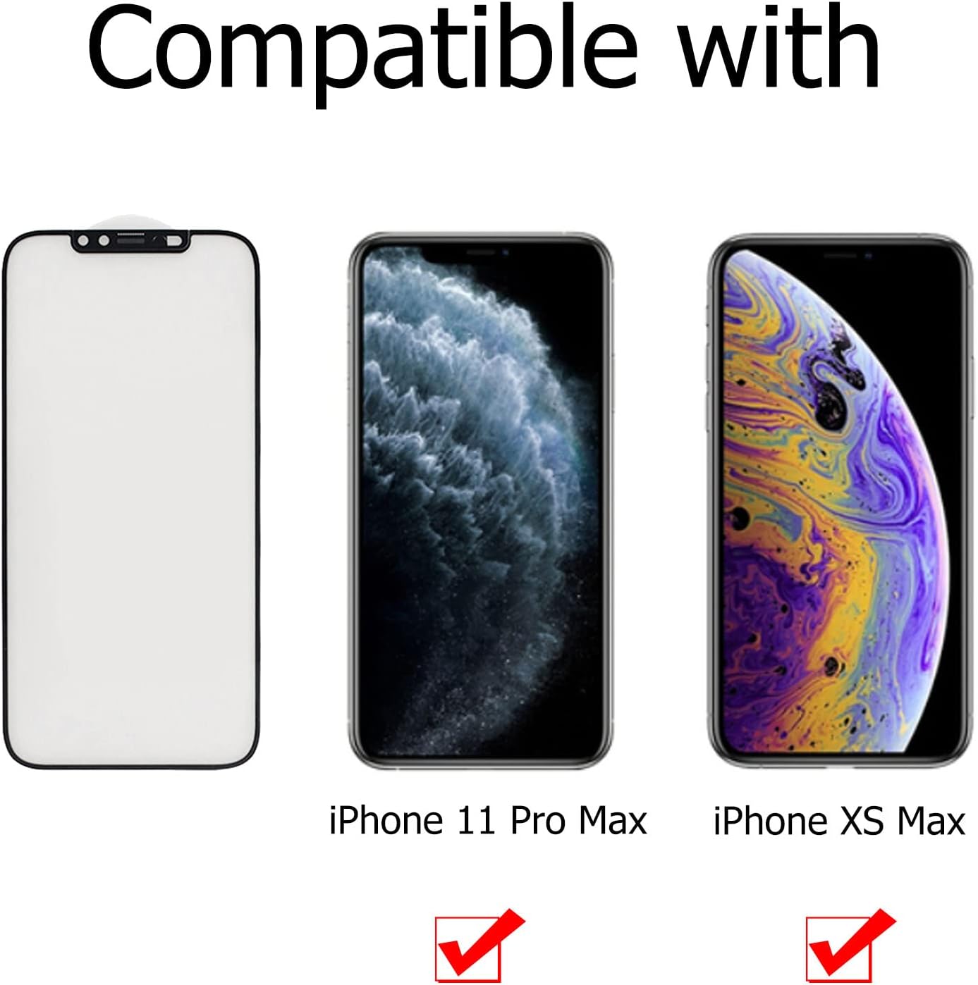 Protector de pantalla de privacidad con cubierta frontal para cámara compatible con iPhone 11 Pro MaxiPhone XS Max, película de vidrio templado HD