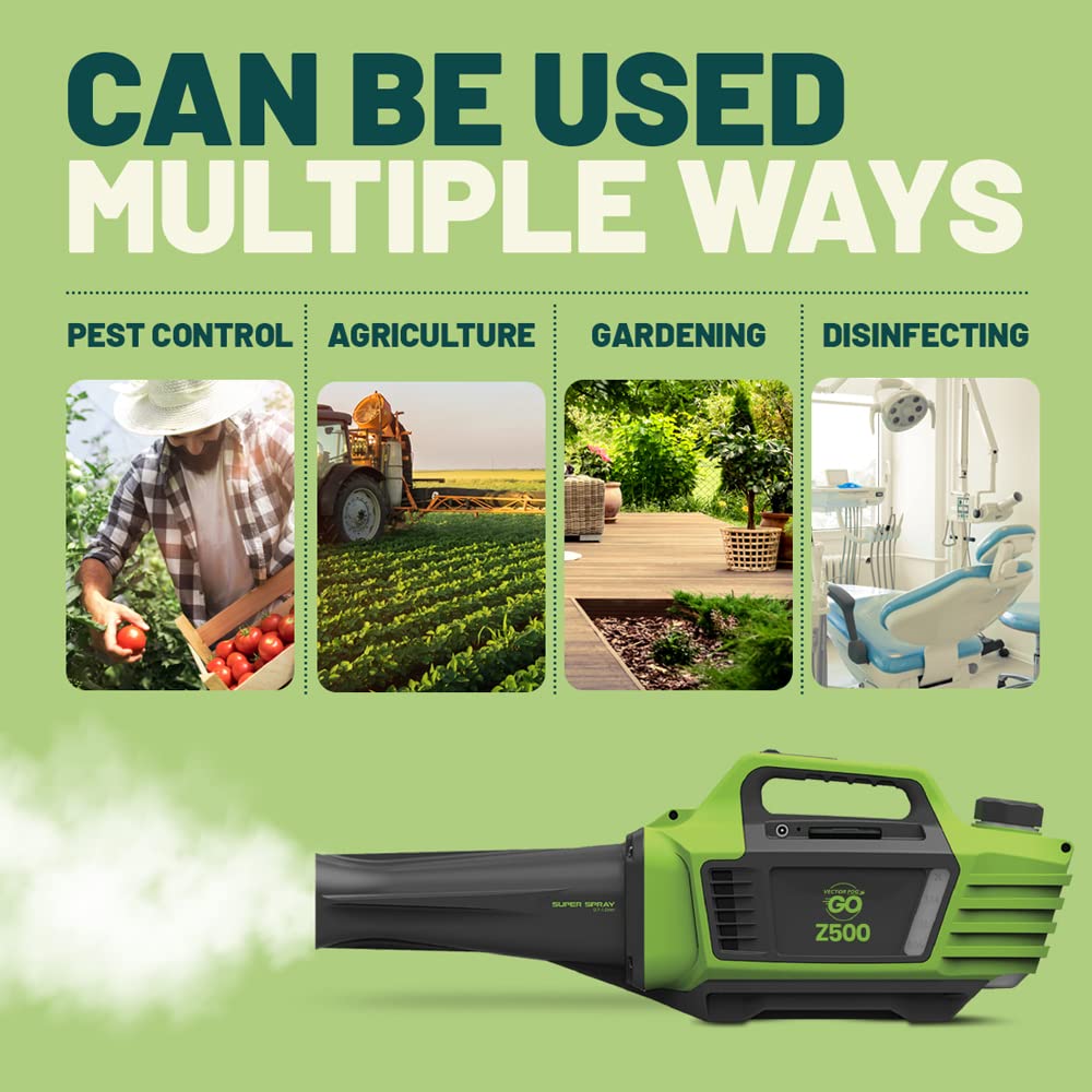 Vectorfog GO-Z500 – Máquina nebulizadora ULV de mosquitos, insectos e insectos, funciona con batería (110 V), pulverizador de patio doméstico y