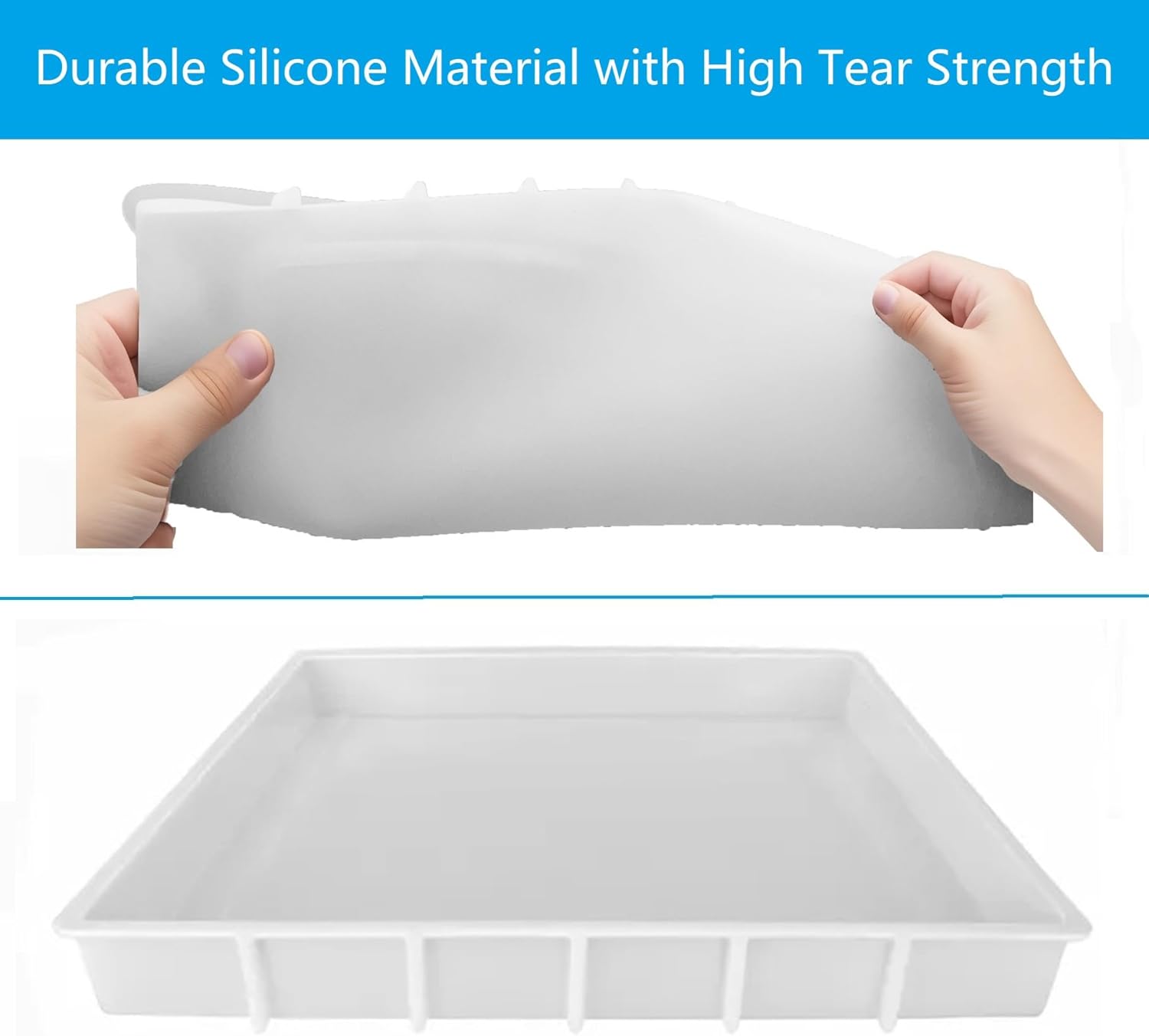 Molde epoxi de silicona de 16 x 12 pulgadas, molde grande de resina profunda para tabla de cortar, mesa de río, bandeja, mesa de café, decoración