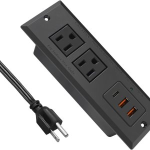 Regleta de alimentación empotrable de 20 W USB C de carga rápida para escritorio, toma de corriente tipo C, enchufe de alimentación de extensión Regleta de alimentación empotrable de 20 W USB C de carga rápida para escritorio, toma de corriente tipo C, enchufe de alimentación de extensión