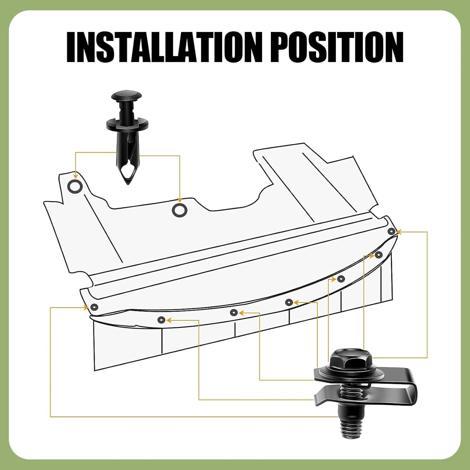 UGSHY Pack-35 – Perno protector para cubierta del motor de automóvil, dispositivo fijo en forma de U de metal, revestimiento de guardabarros de