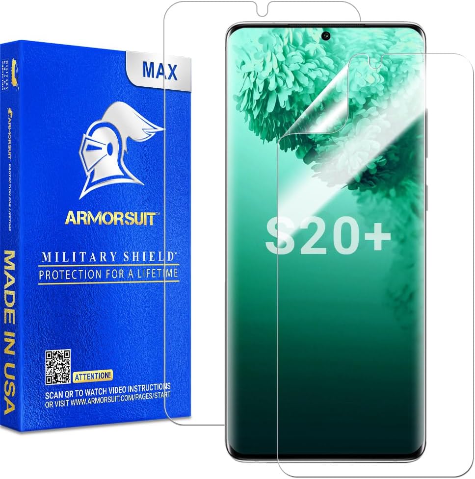 ArmorSuit MilitaryShield – Protector de pantalla diseñado para Samsung Galaxy S20 PlusGalaxy S20+ 5G (6.7 pulgadas), cobertura máxima, compatible