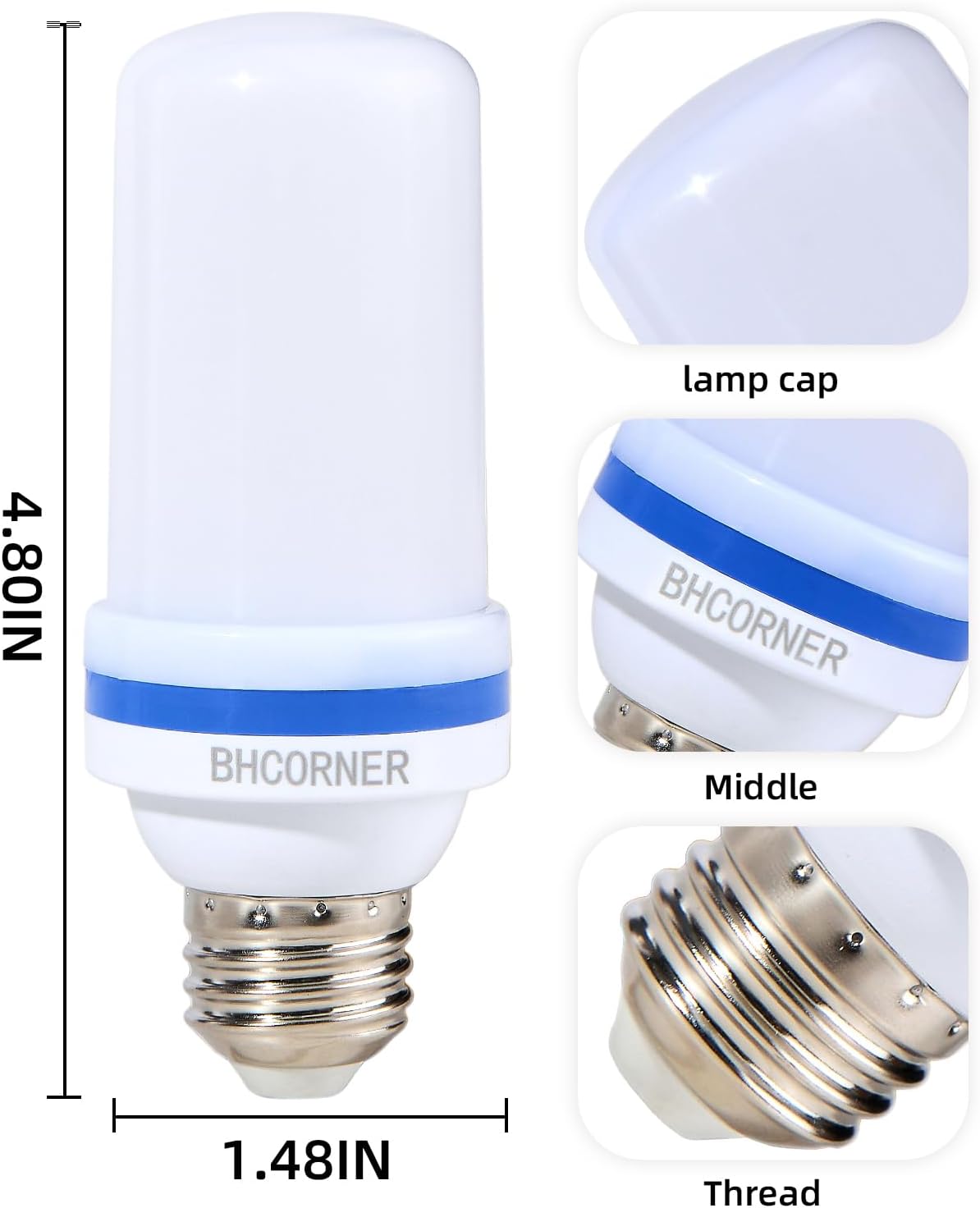 BHCORNER Bombillas LED más pequeñas de llama morada, bombillas decorativas de Halloween, base E26E27, bombillas parpadeantes moradas navideñas para