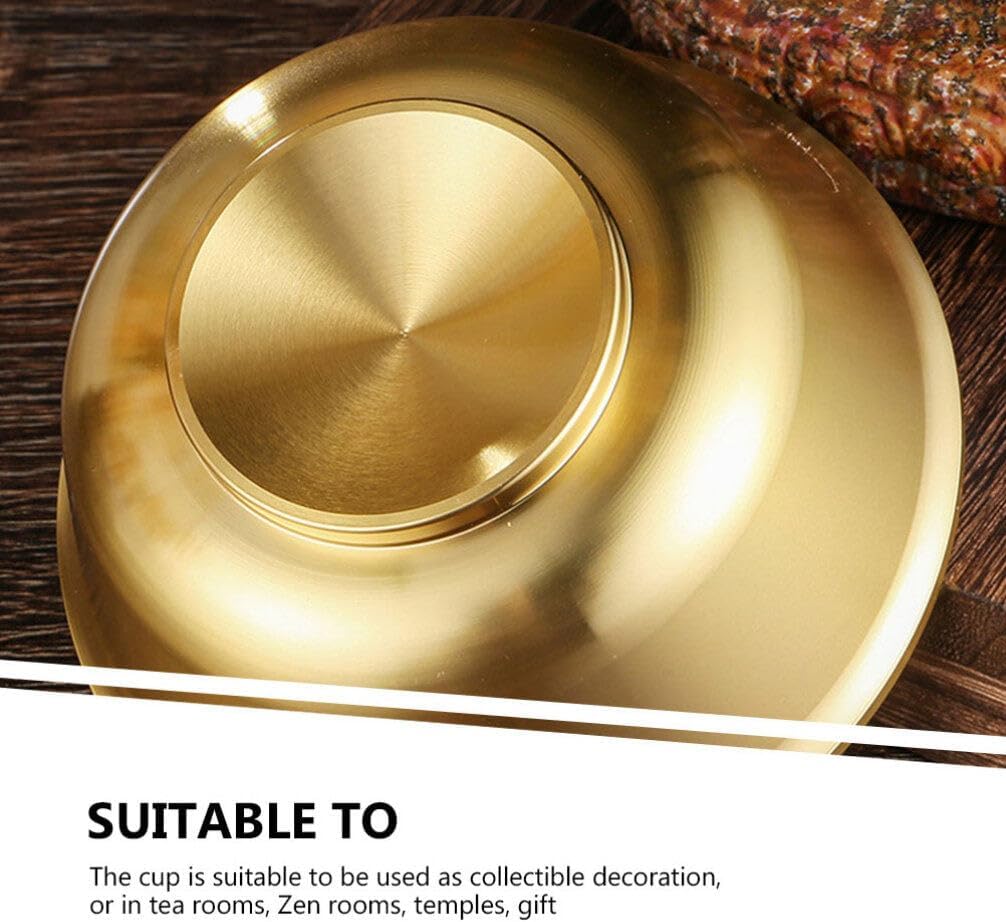 VOSAREA Cuenco de agua de altar Cuenco de oferta Tazón de agua budista tibetano Cuenco de agua Copa de vino Cáliz Taza de altar de meditación