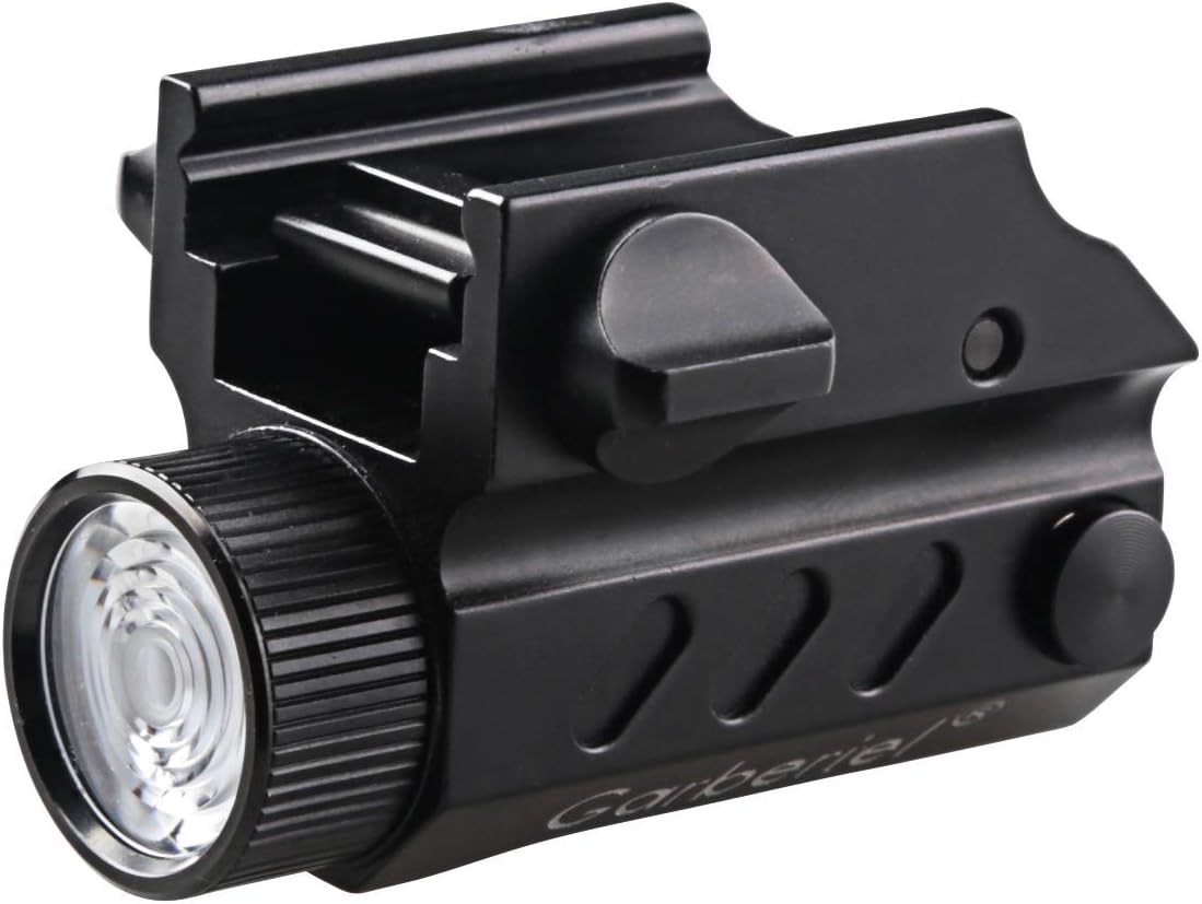 Linterna táctica de montaje en riel de pistola, 1650 LM recargable Glock pistola luz linterna LED con cargador para Glock, linterna de riel