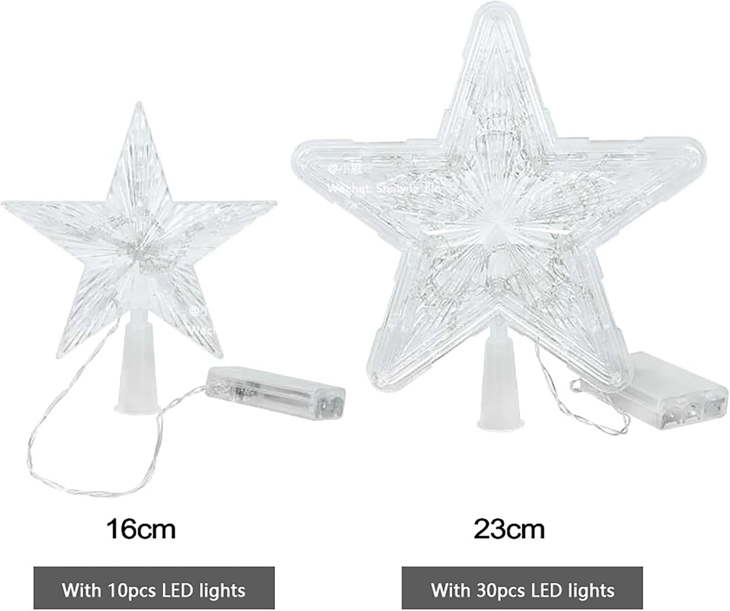 Decoración para árbol de Navidad, lámpara de luz LED de estrella, accesorios de decoración de estrella de Navidad, adorno de árbol de Navidad, Año