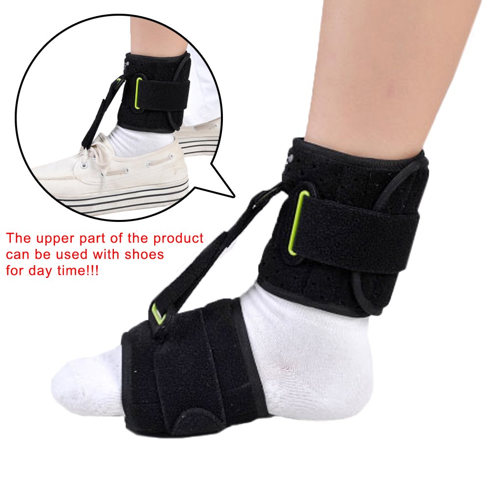 Soporte ajustable para pie caído, unisex, para ortesis de pie derechoizquierdo, soporte de tobillo, mejora la marcha al caminar, alivia eficazmente