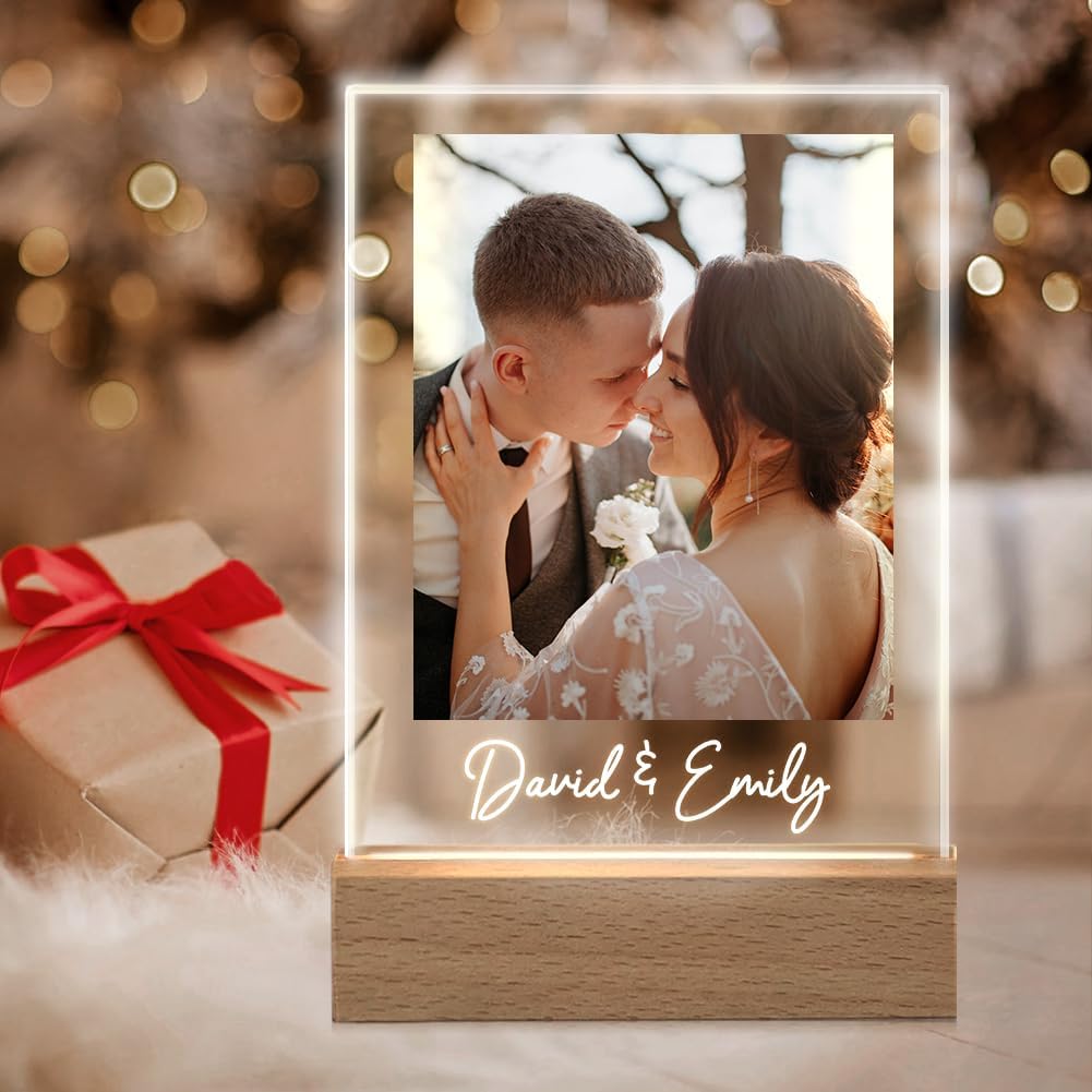 ShineSand Placa personalizada de Spotify con imagen, placa de música acrílica personalizada con foto, regalos personalizados para novio, novia,