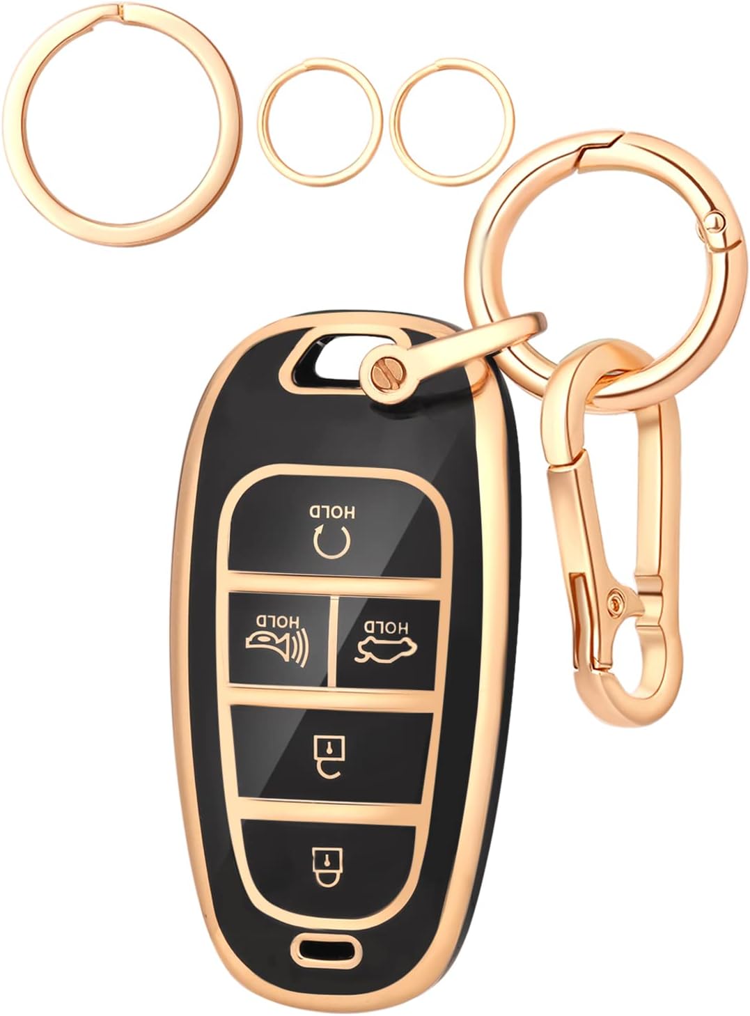 Funda para llavero para accesorios Hyundai, Negro –