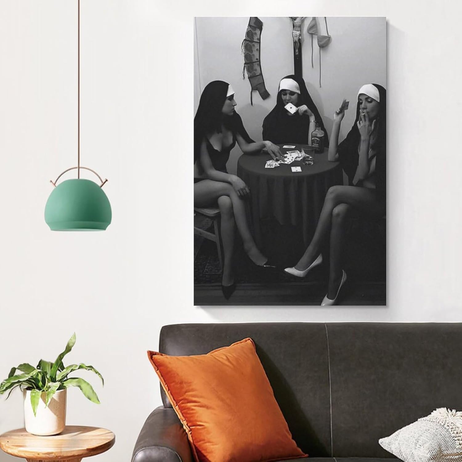 Póster de monja fumadora, póster de arte vintage para mujer, póster de estética de habitación, póster de pintura en lienzo, cuadros e impresiones