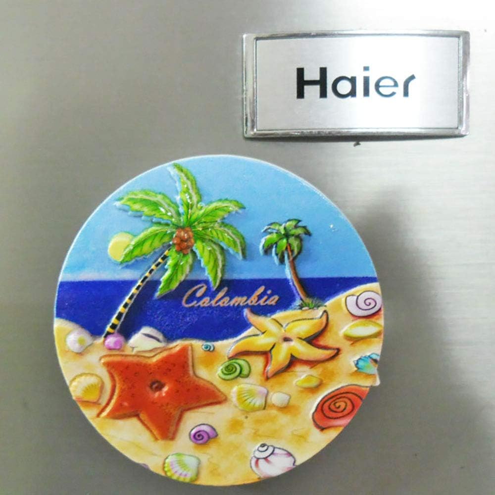 Colombia – Imán de nevera de playa 3D para viajes de recuerdo turístico, imán de refrigerador de Colombia, colección de decoración del hogar y la